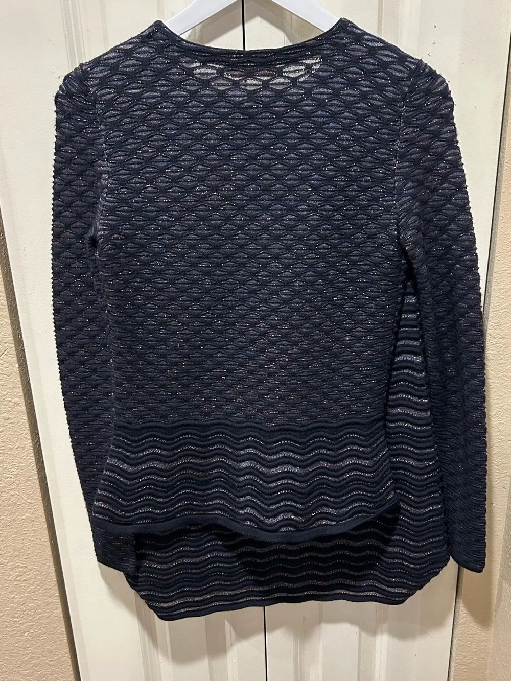 Tory Burch Merino Wool Striped Skirt Set Metallic Textured  , XS
